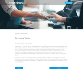 Tarifastransbank.cl(Transbank) Screenshot