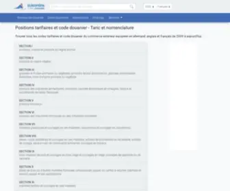 Tarifdouanier.eu(Positions tarifaires et code douanier) Screenshot