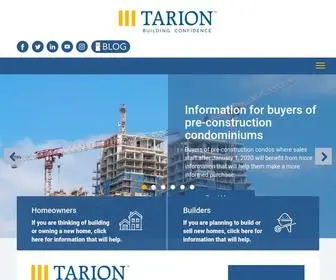Tarion.com(Landing Page) Screenshot