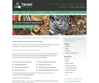 Taronimetalrecycling.co.uk(Scrap Yard in Birmingham) Screenshot