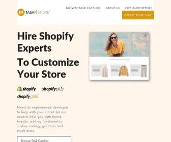 Task4Store.com(Shopify Tweaks or Shopify Small Tasks done by Shopify Experts. Shopify Tasks Average Price $9) Screenshot