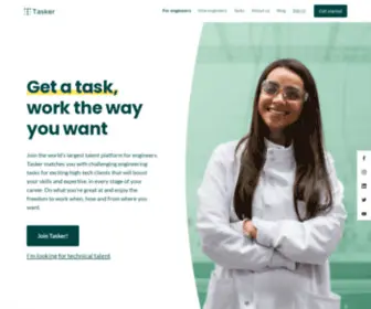 Taskerplatform.com(Global Talent Platform for Freelance Engineering Experts) Screenshot