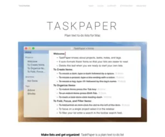Taskpaper.com(Plain text to) Screenshot