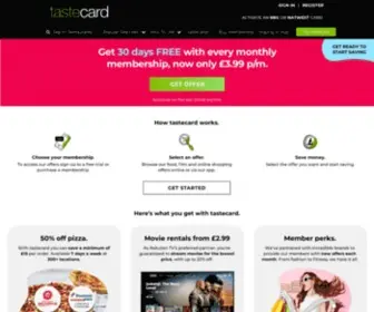 Tastecard.co.uk(2 for 1 Restaurant Card) Screenshot