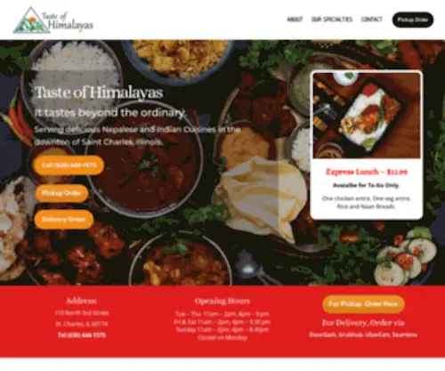 Tasteofhimalayas.com(Taste of Himalayas) Screenshot