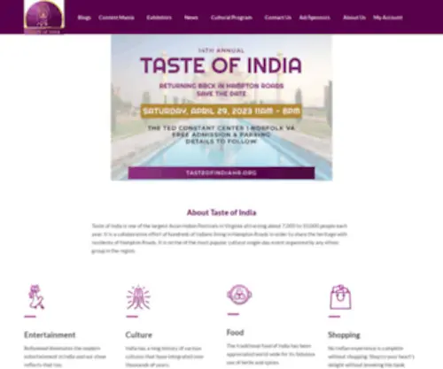 Tasteofindiahr.org(Taste of India) Screenshot