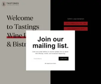 Tastingsbar.com(Tastings A Wine Bar & Bistro) Screenshot