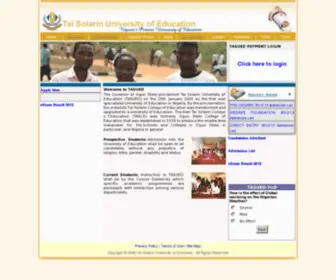 Tasu.edu.ng((Nigeria's Premier University of Education)) Screenshot