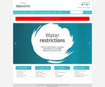 Taswater.com.au(Home) Screenshot