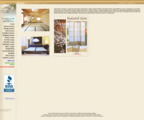 Tatamiroom.com(Handcrafted Shoji Screens) Screenshot