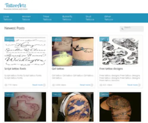 Tattooartz.com(Awesome tattoos and more) Screenshot
