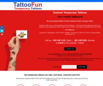 Tattoofun.co.za(TattooFun temporary tattoos are a unique marketing and promotional tool) Screenshot