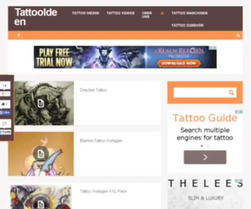 Tattooideen.at(Tattoo Ideen und Vorlagen Tattoo Ideen und Vorlagen) Screenshot