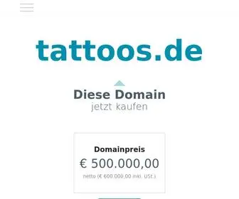 Tattoos.de(Der Domainname steht zum Verkauf) Screenshot