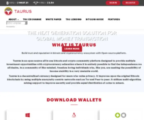 Tauruscoin.com(Tauruscoin) Screenshot