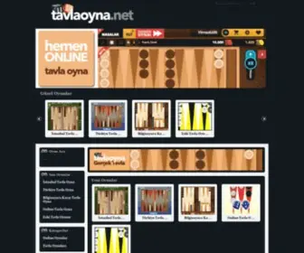 Tavlaoyna.net(Tavla Oyunu Sitesi) Screenshot