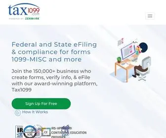 Tax1099.com(File 1099 Online with IRS approved eFile provider Tax1099. eFile 1099 MISC and more IRS forms 2019) Screenshot