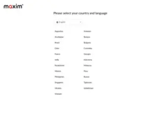 Taximaxim.com(Please select your country and language) Screenshot