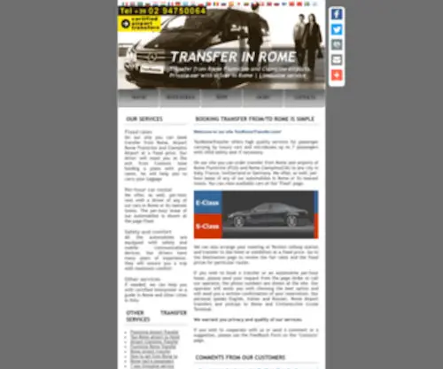 Taxirometransfer.com(Rome Airport Transfer) Screenshot