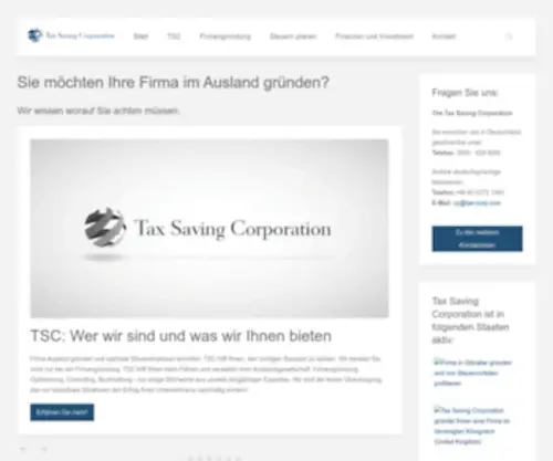 Taxsavingcorp.com(Gründen) Screenshot