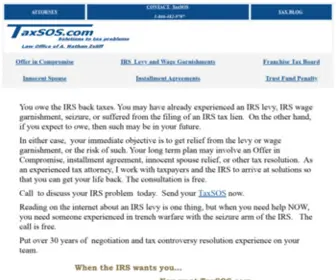 Taxsos.com(IRS levy Tax attorney help) Screenshot