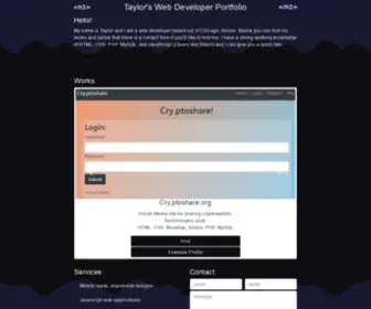 Taydev.club(Taylor's Web Developer Portfolio) Screenshot