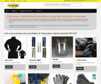 Taylorseguridad.com.ar(Fabricantes y distribuidores de elementos de seguridad industrial e indumentaria) Screenshot