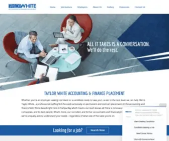 Taylorwhite.com(Taylor White Accounting & Finance Placement) Screenshot