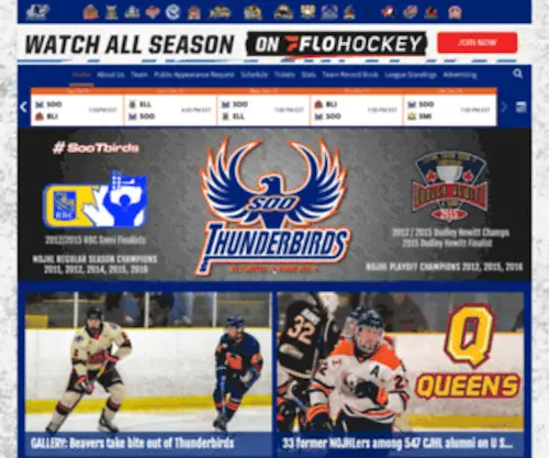 Tbirdhockey.ca(Soo Thunderbirds) Screenshot