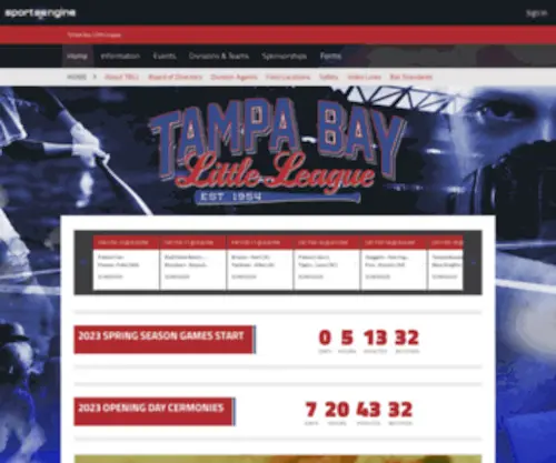 TBLL.org(Tampa Bay Little League) Screenshot