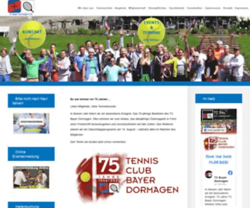 TC-Bayer-Dormagen.de(Tennisclub Bayer Dormagen e.V) Screenshot