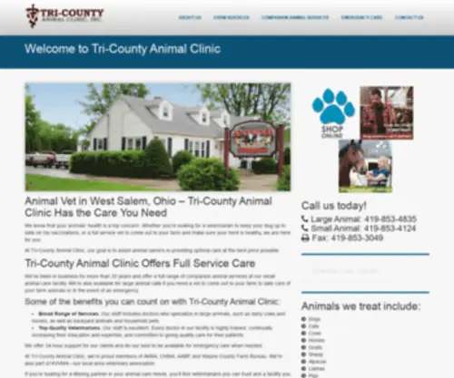 Tcacinc.com(Tri-County Animal Clinic) Screenshot