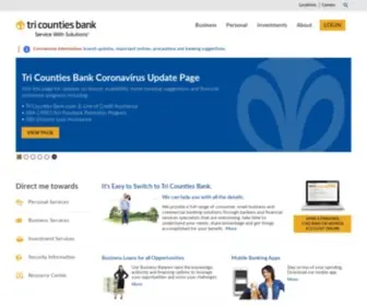 TCBK.com(Tri Counties Bank provides a unique brand of Service with Solutions®) Screenshot