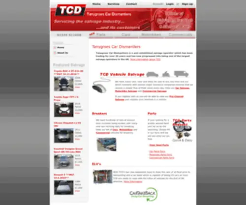 TCDsalvage.co.uk(Tanygroes Car Dismantlers) Screenshot