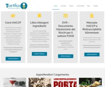 Tcertifico.it(Servizi Sicurezza Alimentare HACCP e Sicurezza sul Lavoro) Screenshot