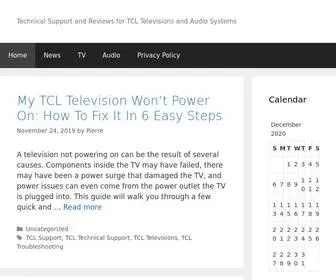 TClreviews.com(Technical Support and Reviews for TCL Televisions and Audio Systems) Screenshot