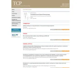 TCpharm.org(Translational and Clinical Pharmacology) Screenshot