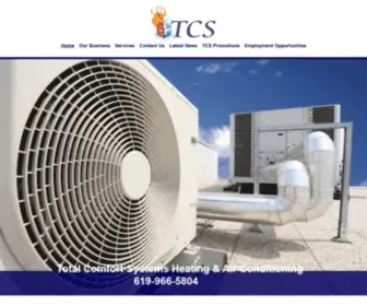 TCstotalcomfort.com(Total Comfort Systems Heating & Air Conditioning San Diego CA) Screenshot