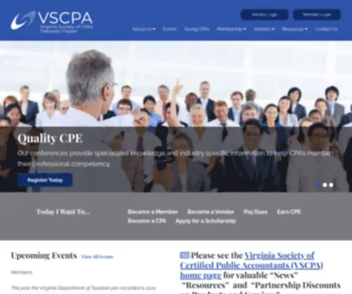 TCVScpa.com(Tidewater Chapter of the Virginia Society of CPAs) Screenshot