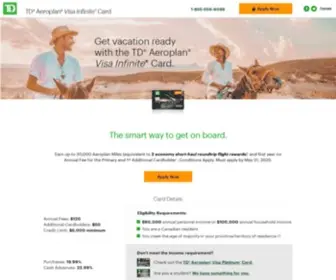 Tdaeroplan.com(TD Canada Trust) Screenshot