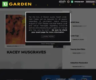Tdbanknorthgarden.com(TD Garden) Screenshot