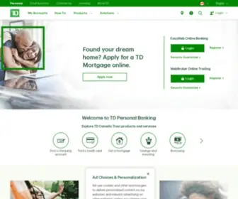 Tdcanadatrust.com(Personal and Small Business Banking & Investing) Screenshot