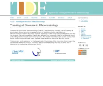 Tde-Journal.org(Translingual Discourse in Ethnomusicology) Screenshot