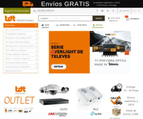 TDTprofesional.eu(Tienda online especializada en TV (TDT y Satélite)) Screenshot