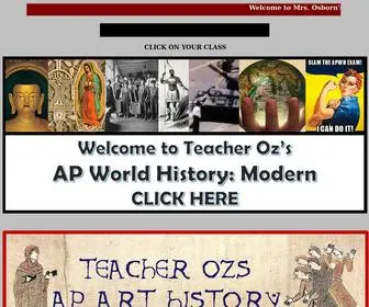 Teacheroz.com(Osborn's Class Web page) Screenshot