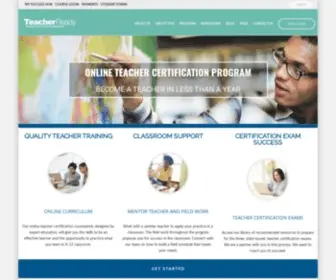 Teacherready.org(Earn your teacher certification online and become a teacher with online coursework and field work) Screenshot