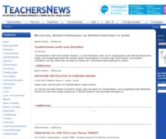 Teachersnews.net(Unterrichtsmaterialien, Unterrichtsmethoden und Arbeitsblätter für Lehrer) Screenshot