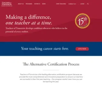 Teachersoftomorrow.org(Earn Your Teaching Certification Online) Screenshot