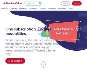 Teachervision.com(Elementary lesson plans) Screenshot