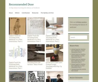 Teachhistmed.com(A blog about teaching the history of medicine) Screenshot